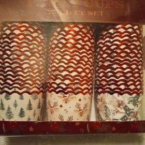 🆕 ktchn Printed Paper Party Cups, 75 Piece Set, Christmas